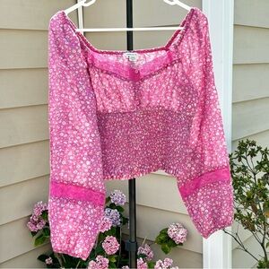 NWT American Eagle Pink Floral Top
